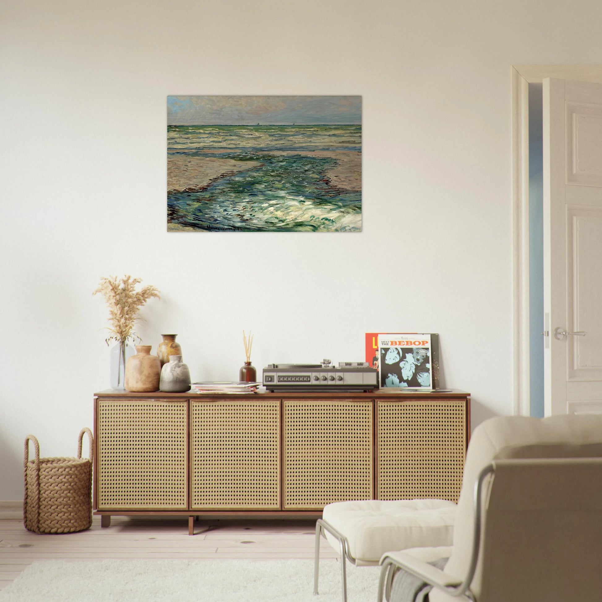 The Seacoast of Pourville, Low Tide - claude monet Brushed Aluminum Print - 70x100 cm / 28x40 inches | claude monet Aluminum Print | claude monet Prints