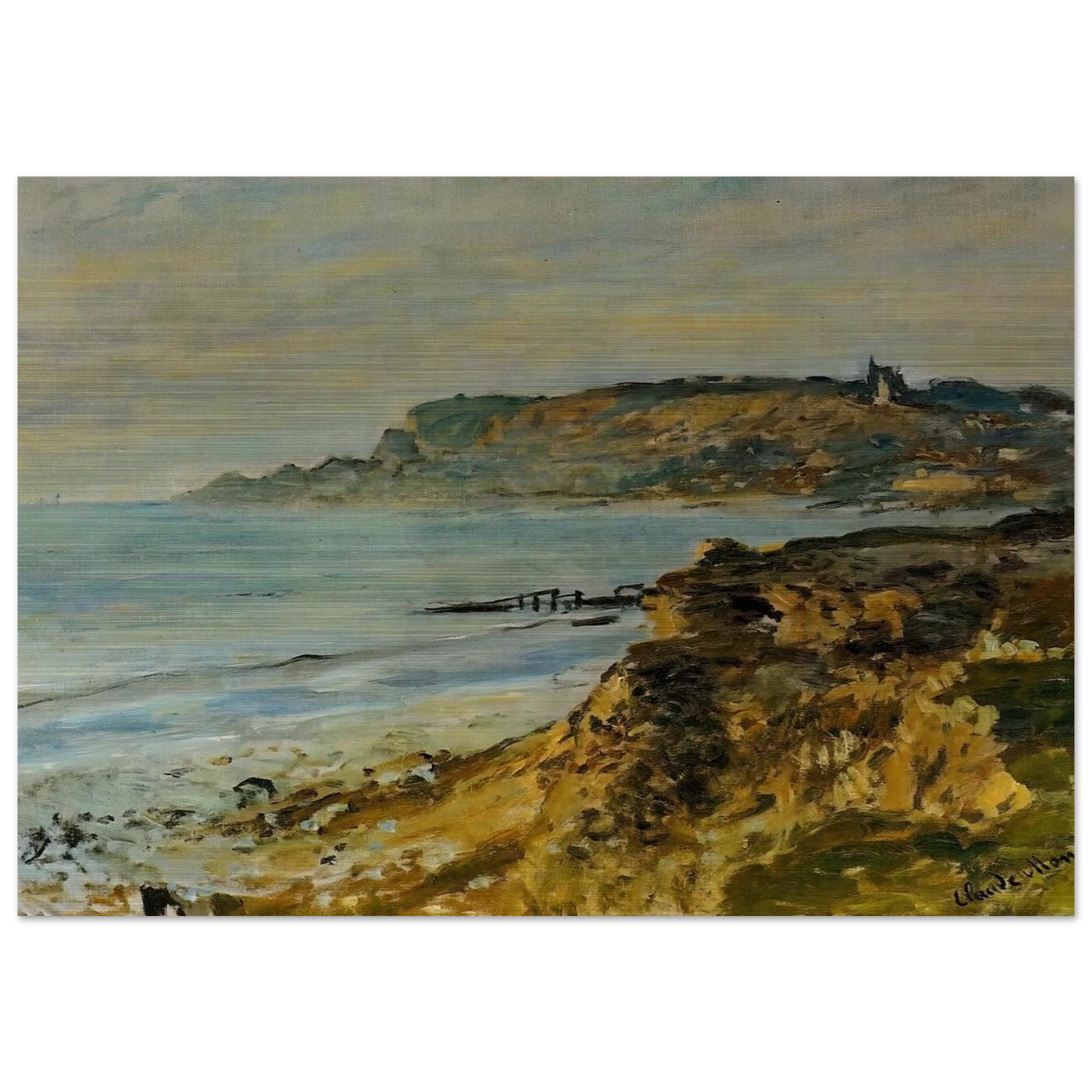 Cliff at Sainte-Adresse - claude monet Brushed Aluminum Print - 70x100 cm / 28x40 inches | claude monet Aluminum Print | claude monet Prints