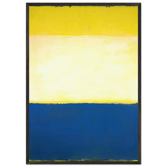 No 6 Yellow White Blue Over Yellow on Gray - 1954 - Mark Rothko Framed Art Print – Black Wooden Frame - Default Title - -Framed Art Print