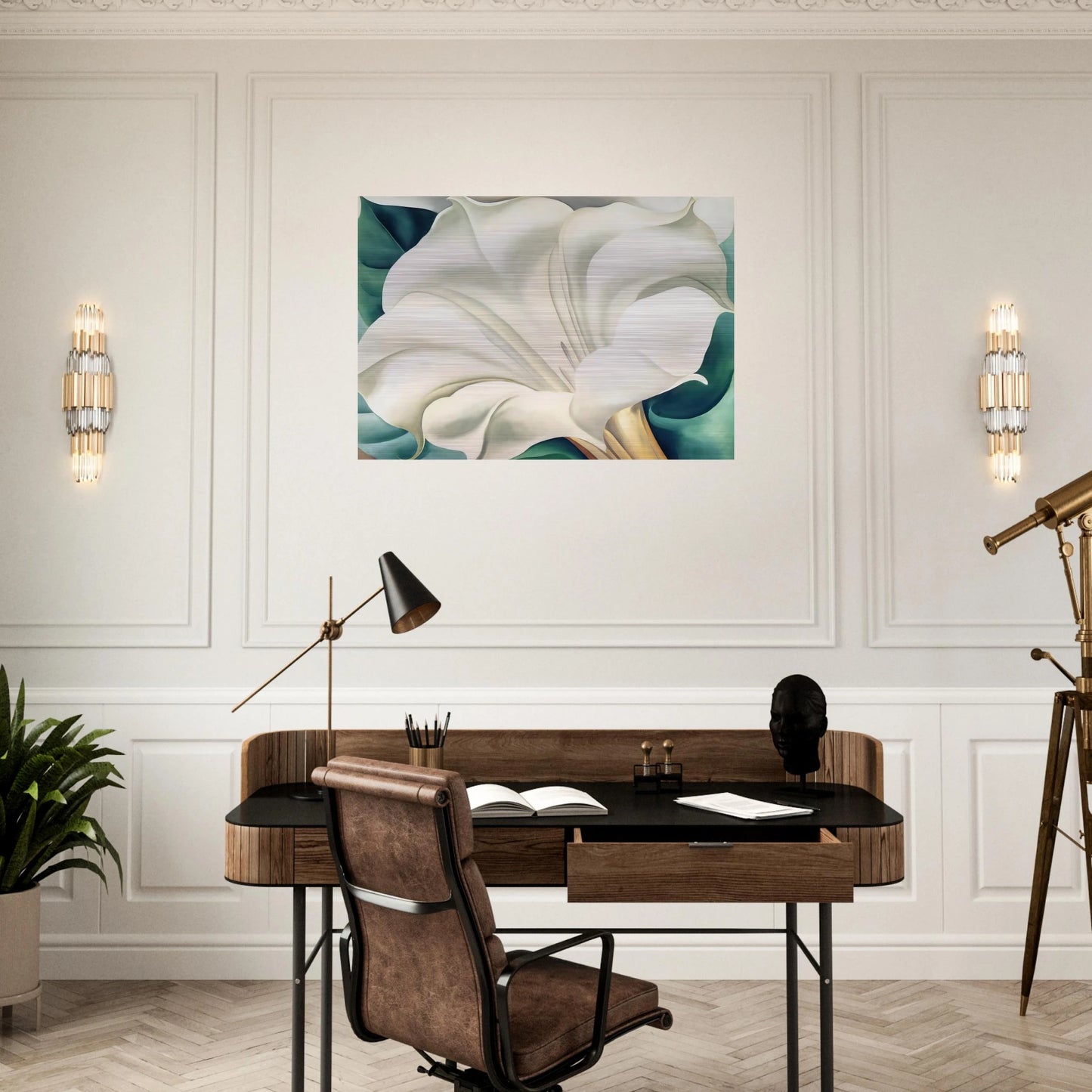 Jimson Weed 2 - Georgia O'Keeffe Brushed Aluminum Print - 70x100 cm / 28x40 inches | Georgia O'Keeffe Aluminum Print | Georgia O'Keeffe Prints