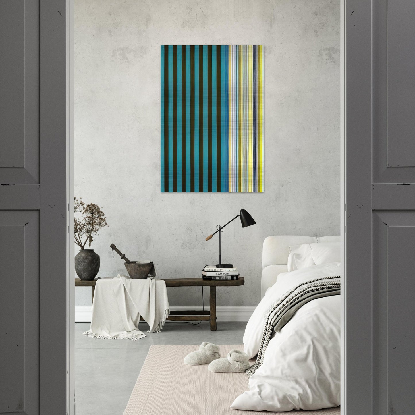 Green Stripes - 1970 - Gene Davis Brushed Aluminum Print - 70x100 cm / 28x40 inches | Gene Davis Aluminum Print | Gene Davis Prints