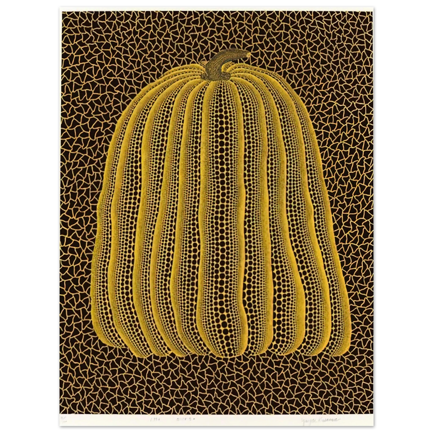 Yayoi Kusama - YELLOW PUMPKIN 1992 Fine Art Poster - 13x18 cm / 5x7 inches