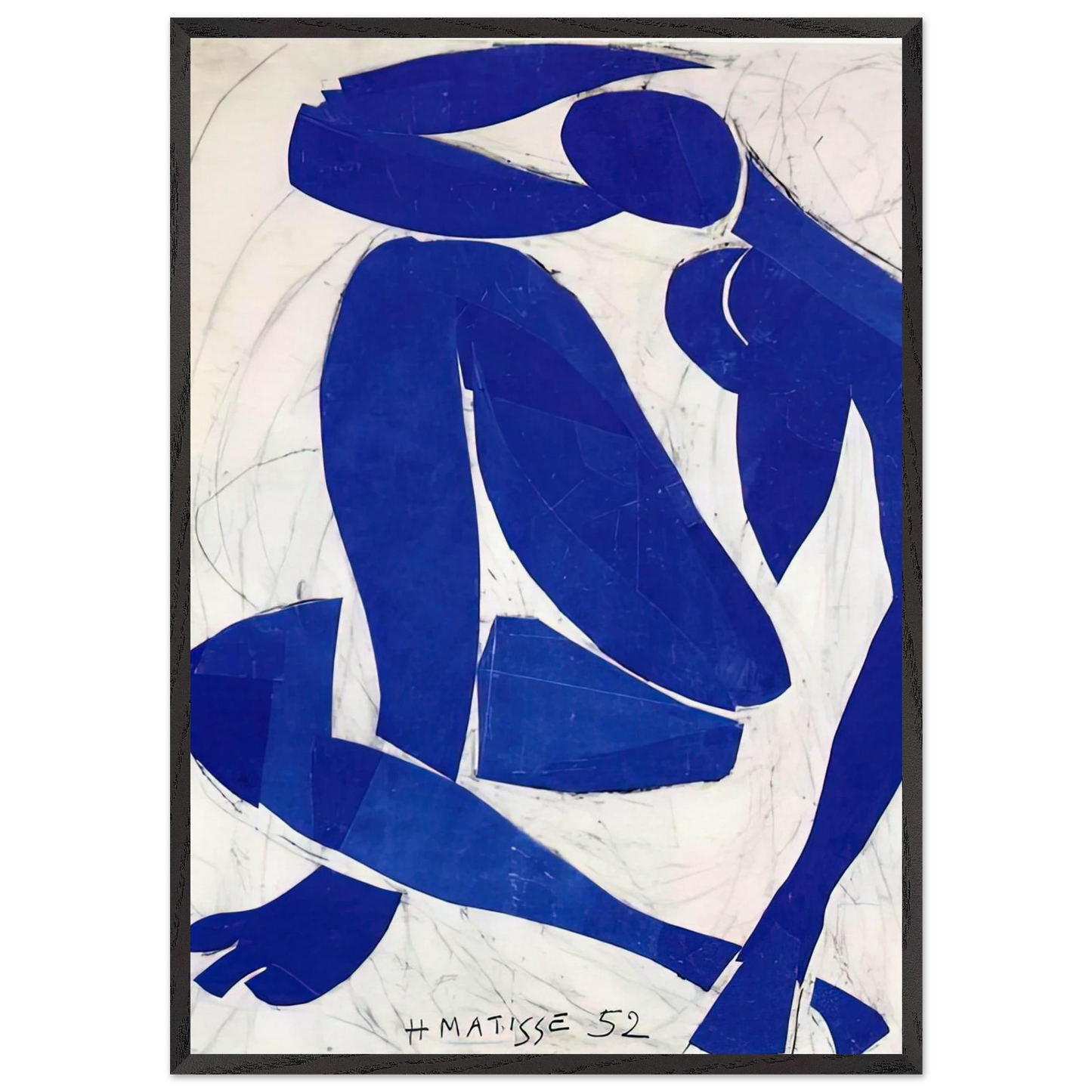 BLUE NUDE IV 1952 - Henri Matisse Framed Art Print – Black Wooden Frame - Default Title - -Framed Art Print