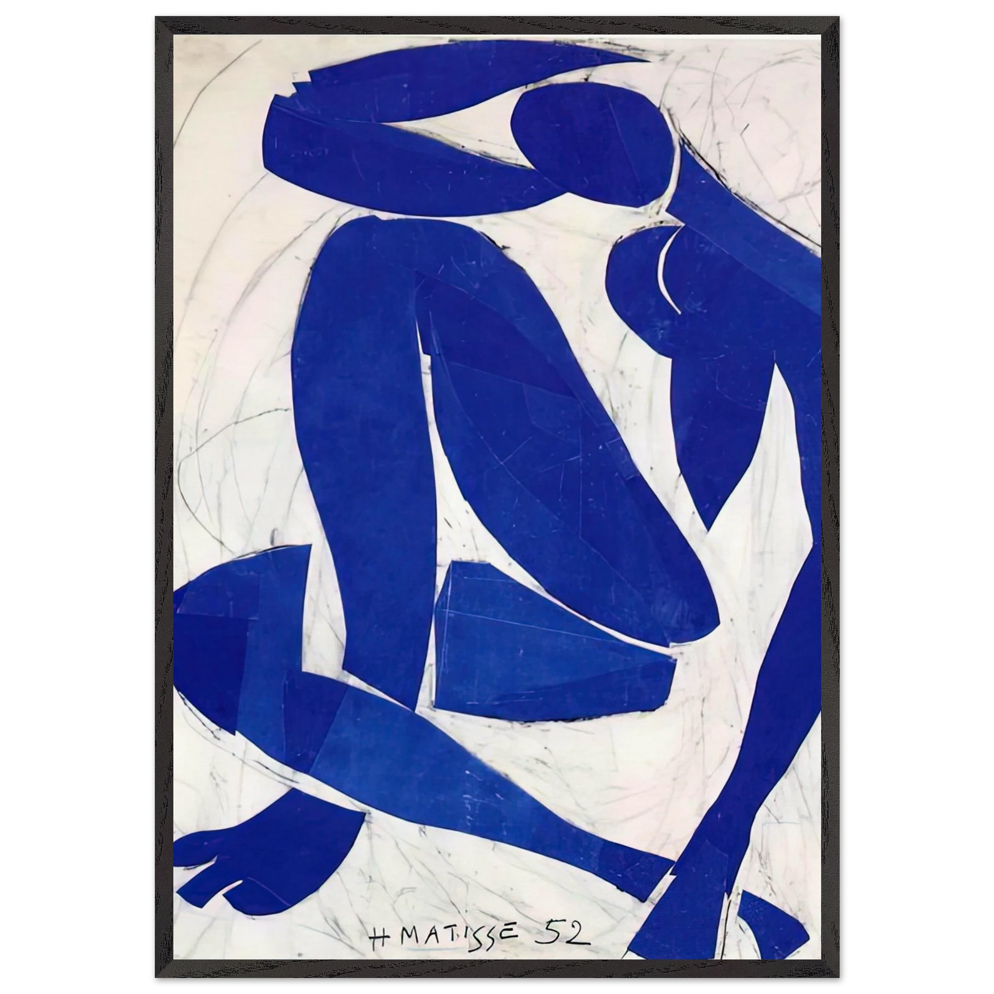 BLUE NUDE IV 1952 - Henri Matisse Framed Art Print – Black Wooden Frame - Default Title - -Framed Art Print