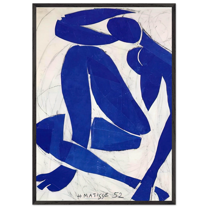 BLUE NUDE IV 1952 - Henri Matisse 70x100 cm / 28x40 inches Framed Art Print – Black Wooden Frame