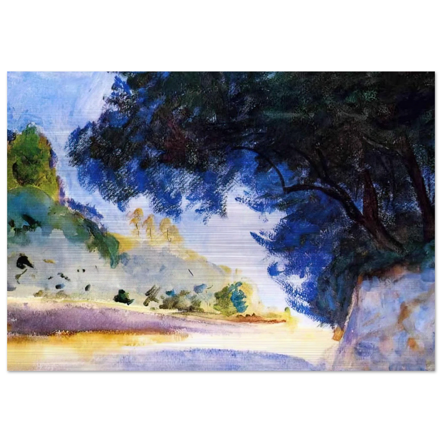 Landscape, Olive Trees, Corfu - John Singer Sargent Brushed Aluminum Print - 70x100 cm / 28x40 inches | John Singer Sargent Aluminum Print | John Singer Sargent Prints