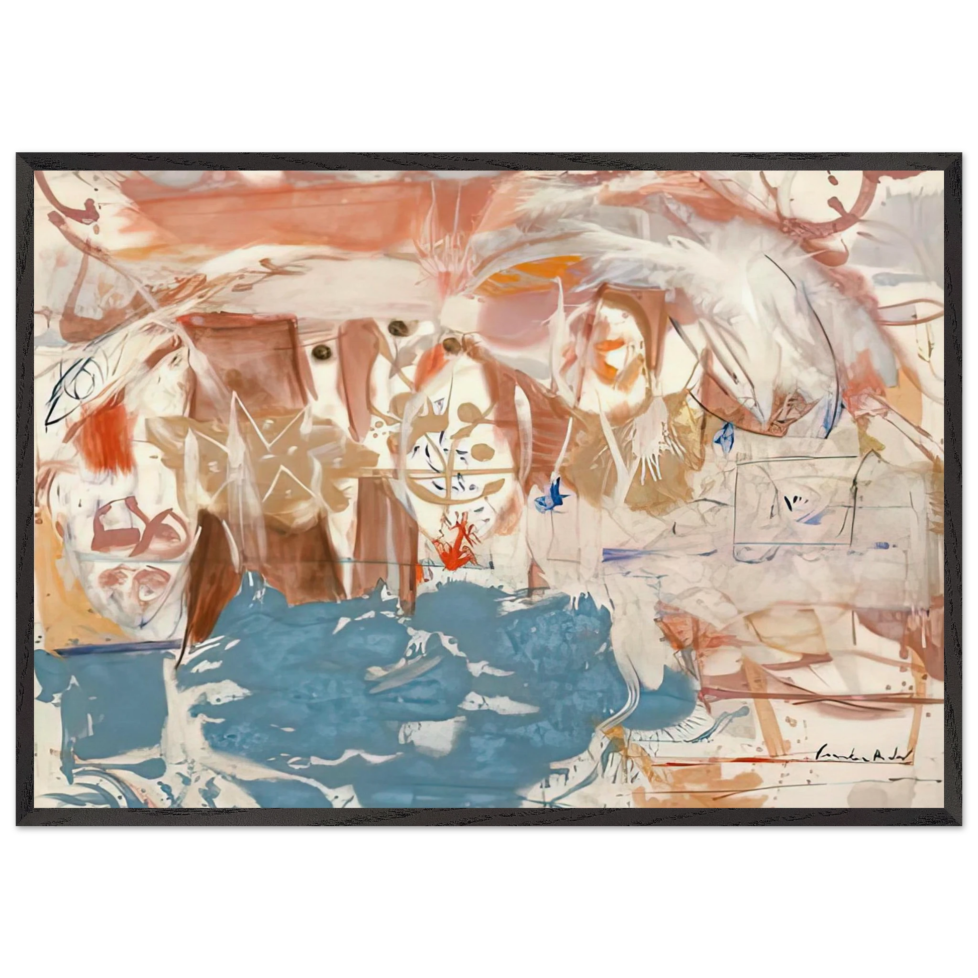 Dawn After the Storm 1957- - Helen Frankenthaler Framed Art Print – Black Wooden Frame - Default Title - -Framed Art Print