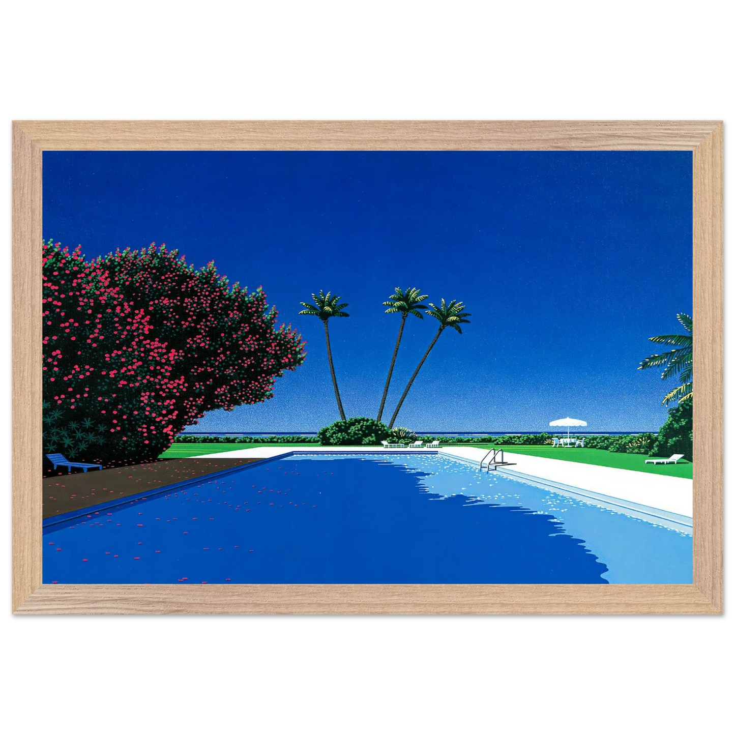 Hiroshi Nagai - Time Goes By Wall Art - 30x40 cm / 12x16 inches - Premium Wooden Framed Poster With Fine Art Paper - Black frame