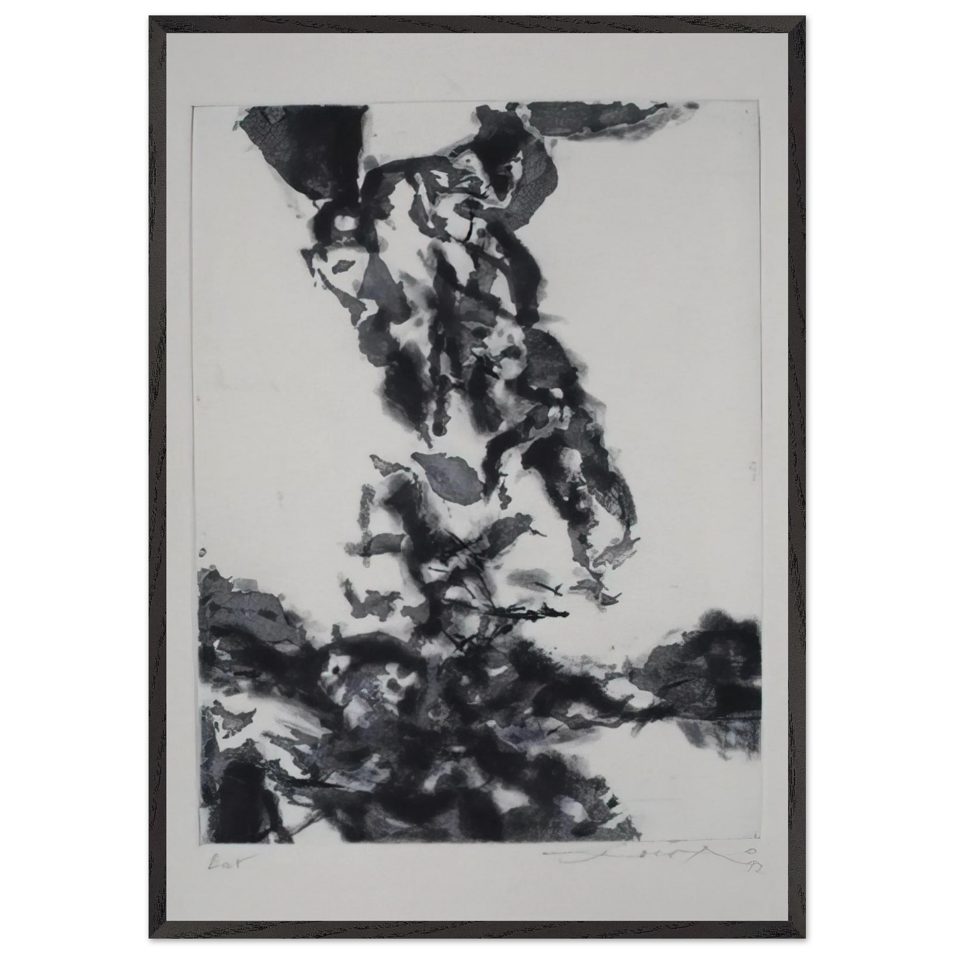 THE PROPHET 1992 - Zao Wou-Ki Framed Art Print – Black Wooden Frame - Default Title - -Framed Art Print