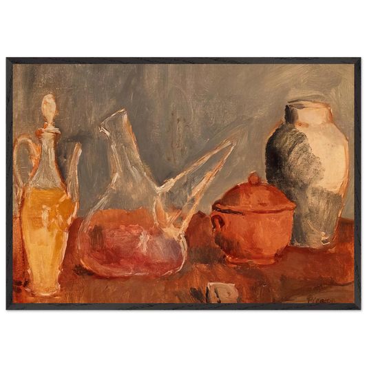 Still life with vases - Pablo Picasso Framed Art Print – Black Wooden Frame - Default Title - -Framed Art Print