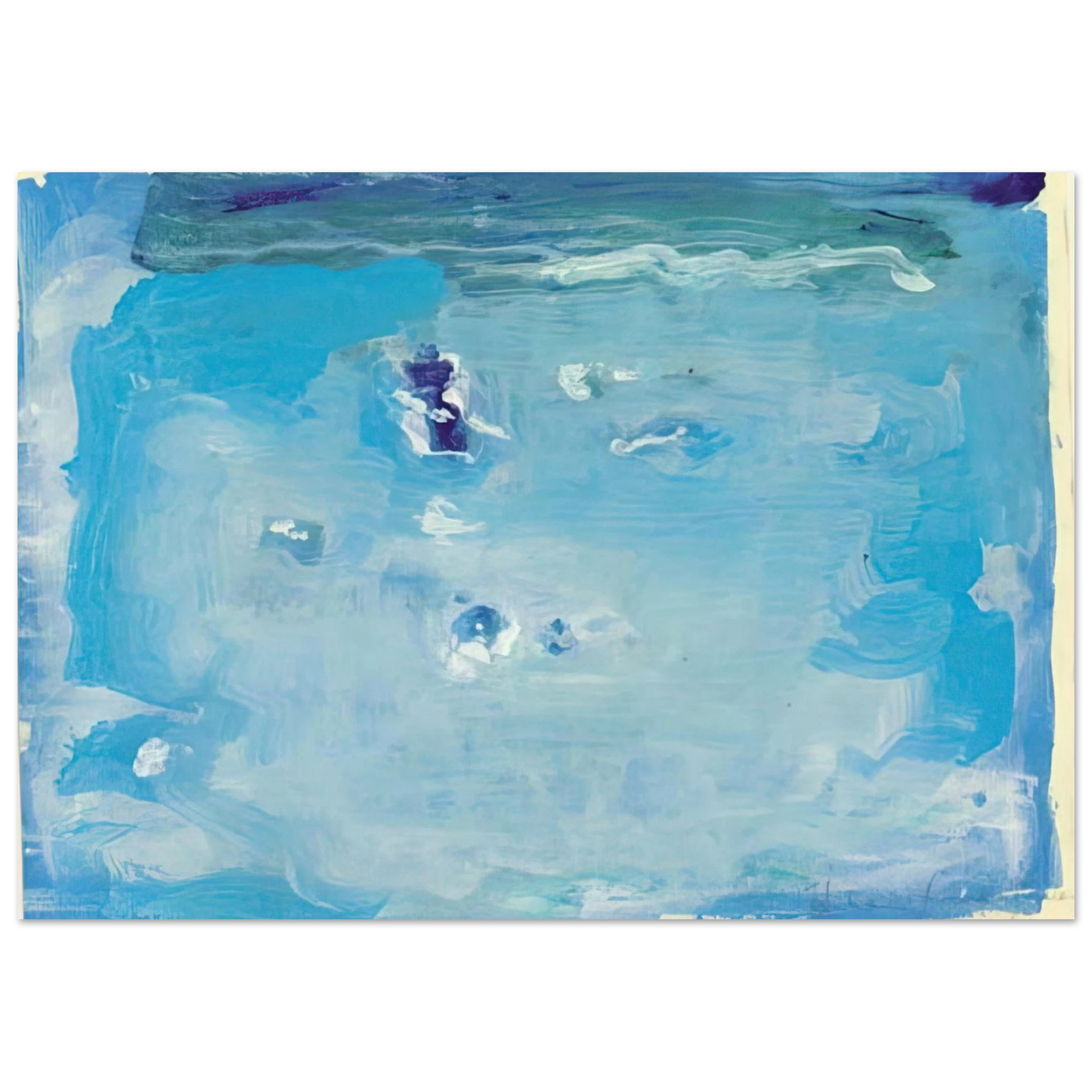 Helen Frankenthaler - Untitled - Color Field Painting, Lyrical Abstraction Wall art - 27x35 cm / 11x14 inches - Premium Wooden Framed Poster With Fine Art Paper - Black frame