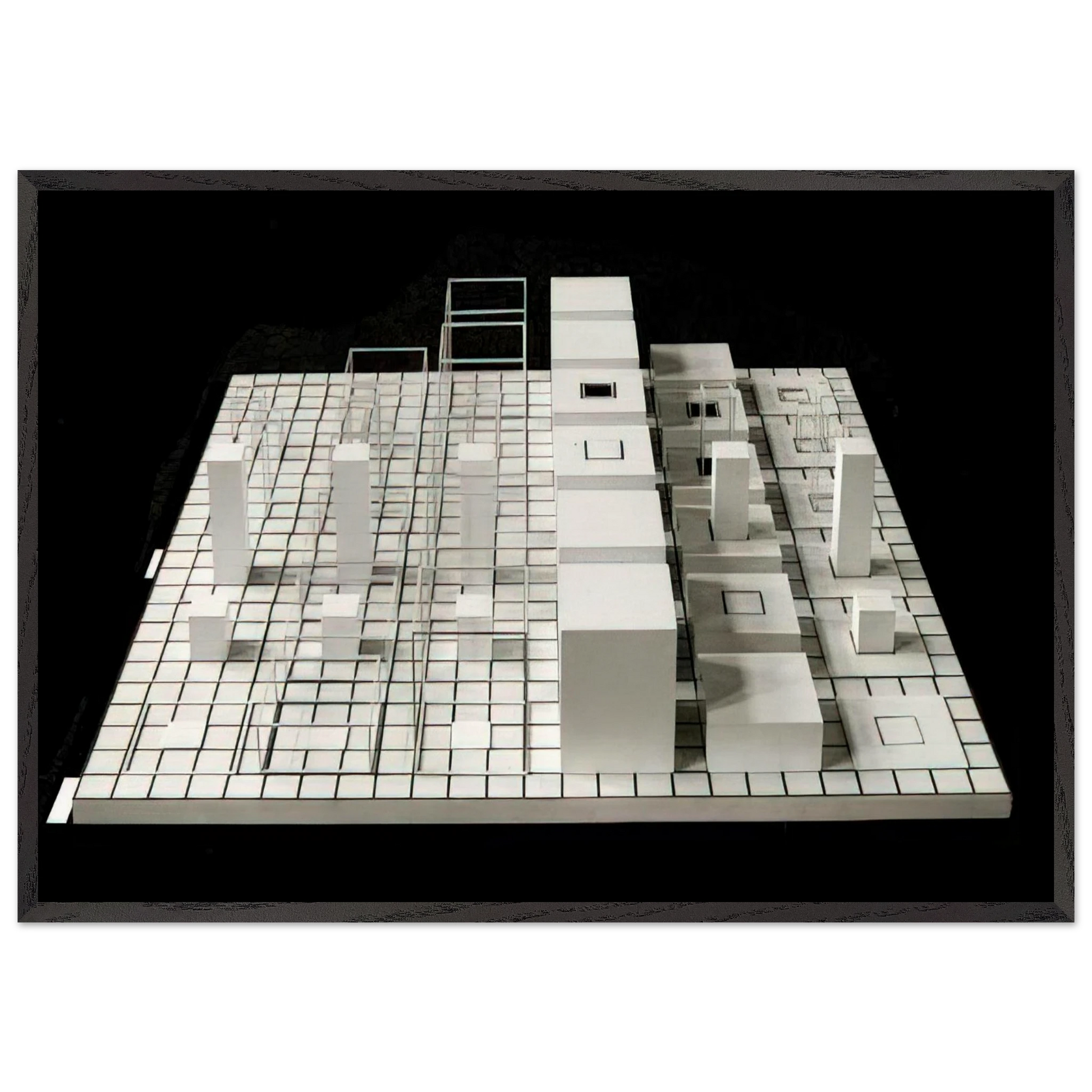 Serial Project 1 ABCD - Sol LeWitt Framed Art Print – Black Wooden Frame - Default Title - -Framed Art Print