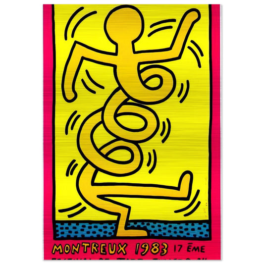 MONTREUX 1983 - Keith Haring Brushed Aluminum Print - 70x100 cm / 28x40 inches | Keith Haring Aluminum Print | Keith Haring Prints