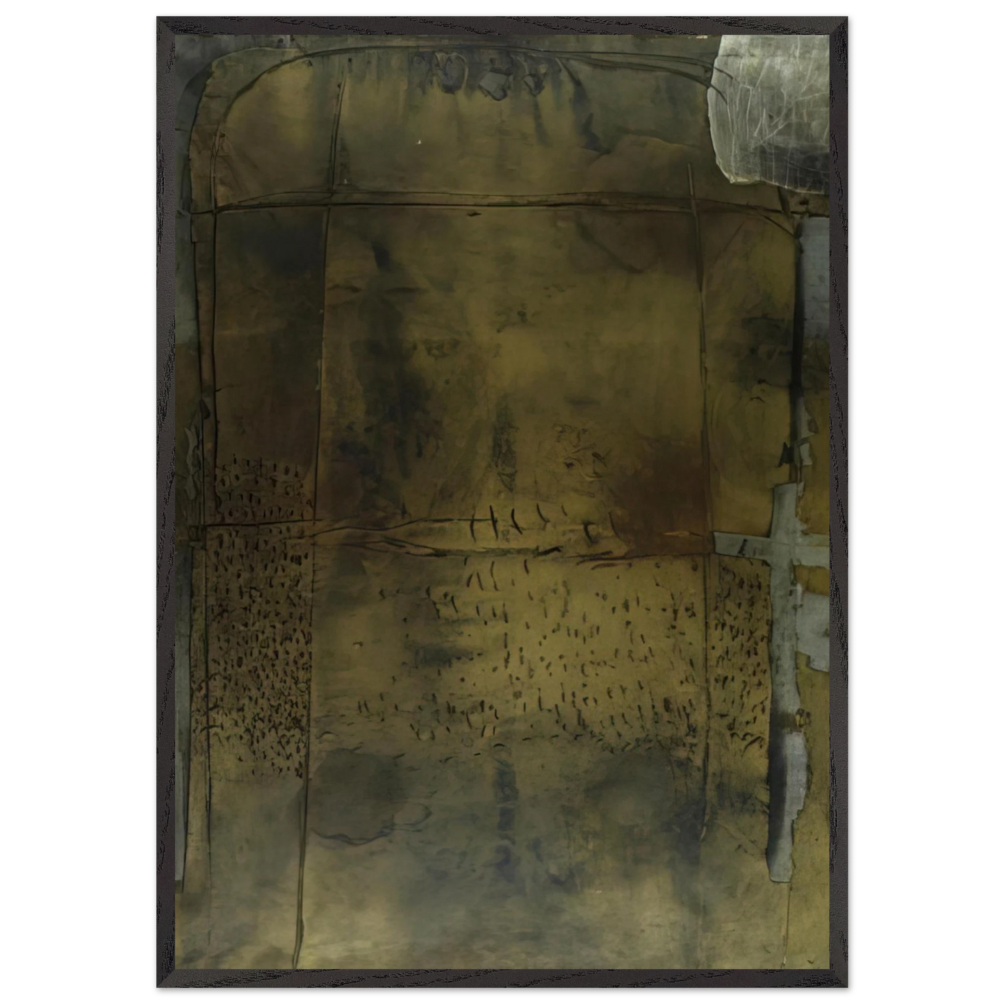 GREY OCHRE 1958 - Antoni Tapies Framed Art Print – Black Wooden Frame - Default Title - -Framed Art Print