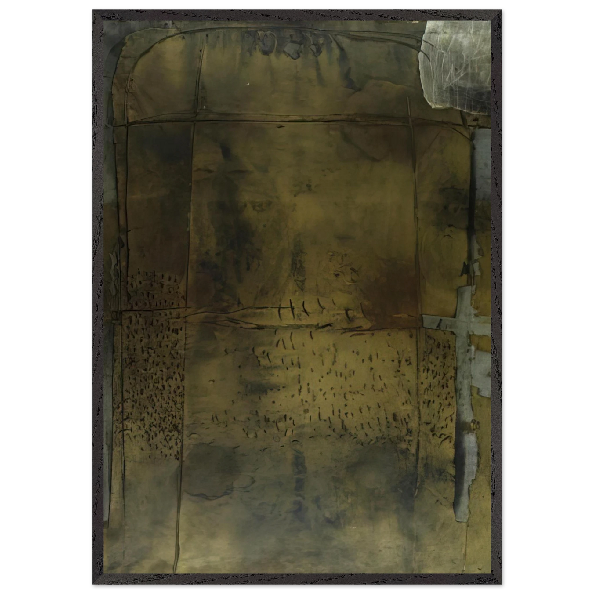 GREY OCHRE 1958 - Antoni Tapies Framed Art Print – Black Wooden Frame - Default Title - -Framed Art Print