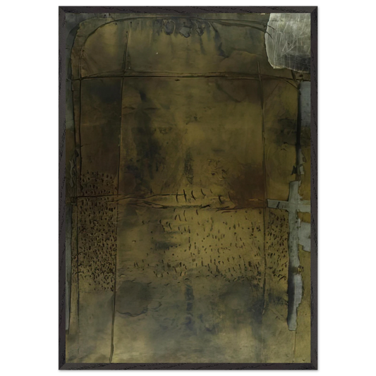 GREY OCHRE 1958 - Antoni Tapies Framed Art Print – Black Wooden Frame - Default Title - -Framed Art Print