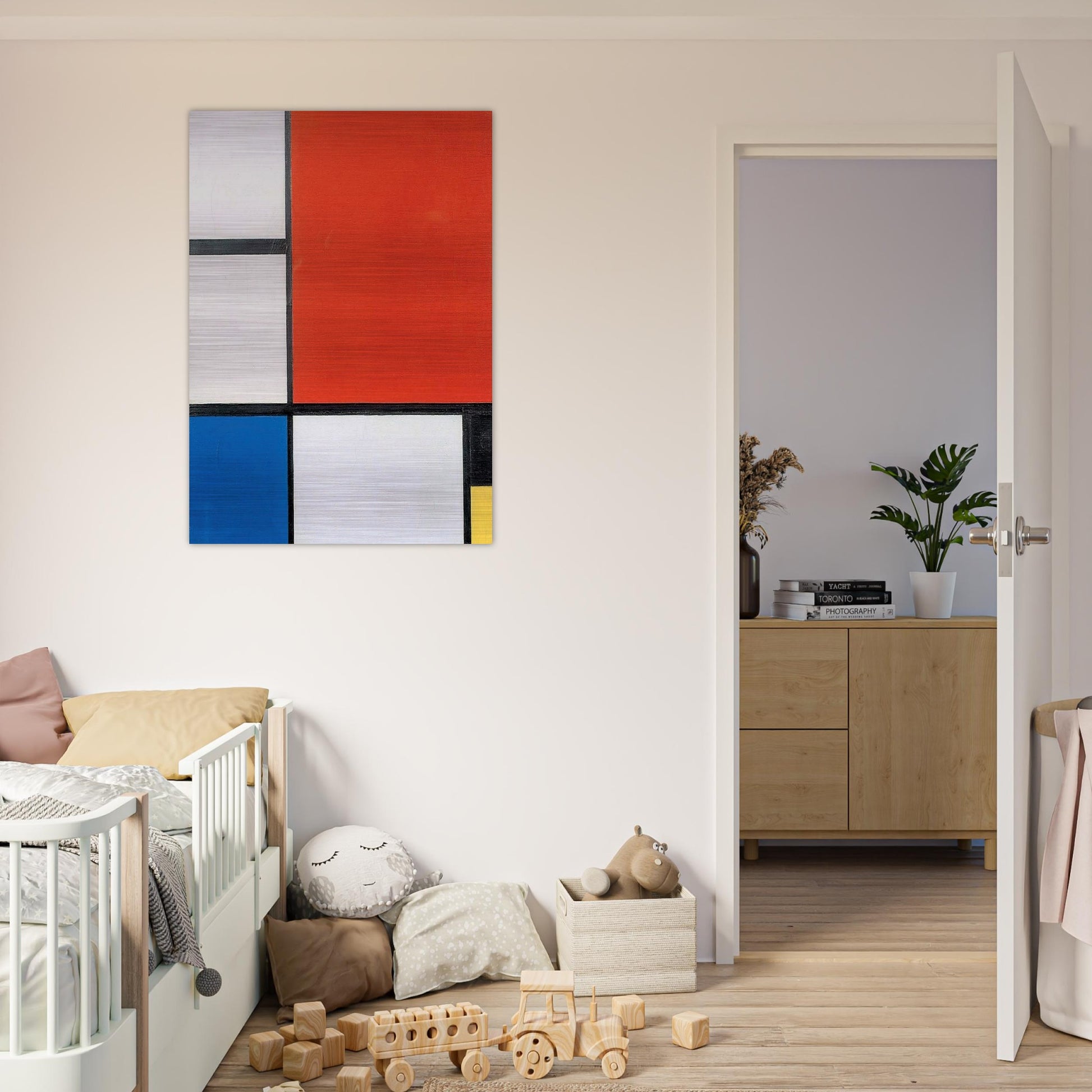 Composition 2 - Piet Mondrian Brushed Aluminum Print - 70x100 cm / 28x40 inches | Piet Mondrian Aluminum Print | Piet Mondrian Prints