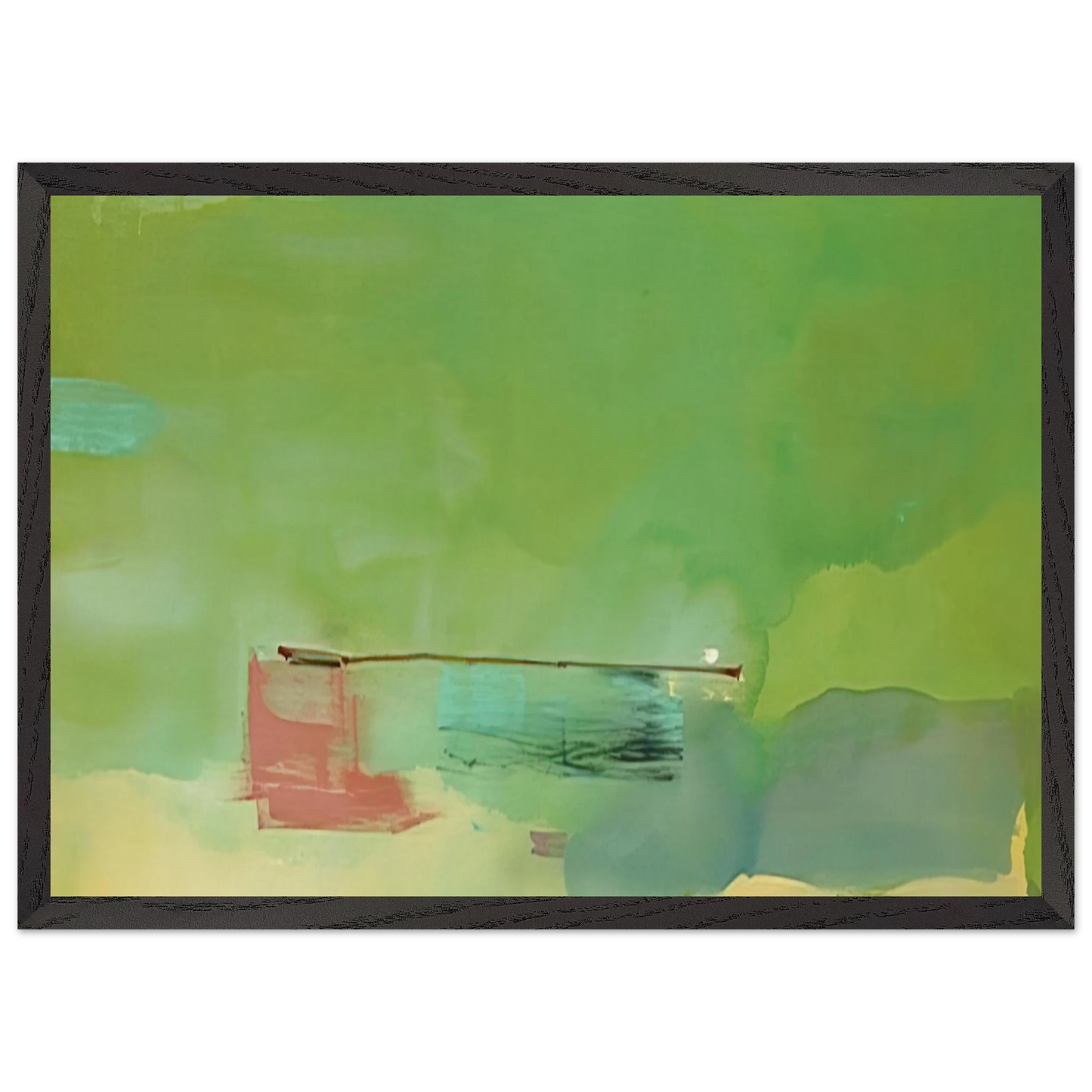 Helen Frankenthaler - Springscape - 1975 Wall art - 27x35 cm / 11x14 inches - Premium Wooden Framed Poster With Fine Art Paper - Black frame
