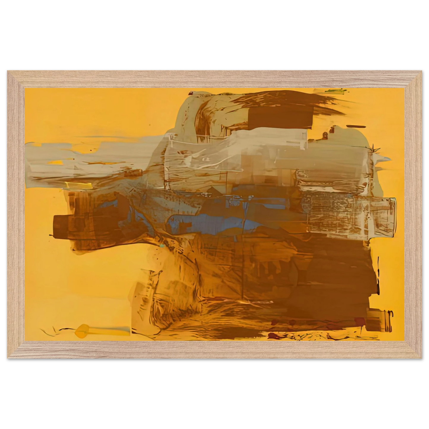 Helen Frankenthaler - Mineral Kingdom, 1976- Wall Art - 60x80 cm / 24x32 inches - Premium Wooden Framed Poster With Fine Art Paper - Wood frame