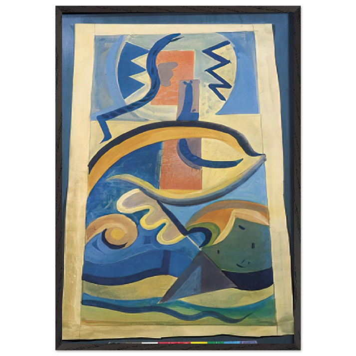 Untitled - Abstract Art Dada - Julius Evola 70x100 cm / 28x40 inches Framed Art Print – Black Wooden Frame