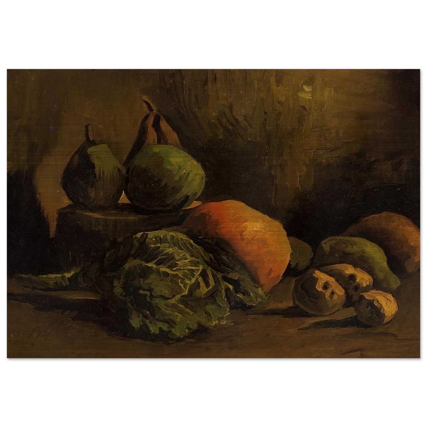 Still Life with Vegetables and Fruit - Vincent van Gogh Brushed Aluminum Print - 70x100 cm / 28x40 inches | Vincent van Gogh Aluminum Print | Vincent van Gogh Prints