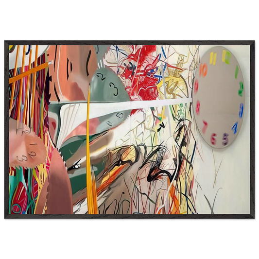 Time Stops the Face Continues - James Rosenquist Framed Art Print – Black Wooden Frame - Default Title - -Framed Art Print