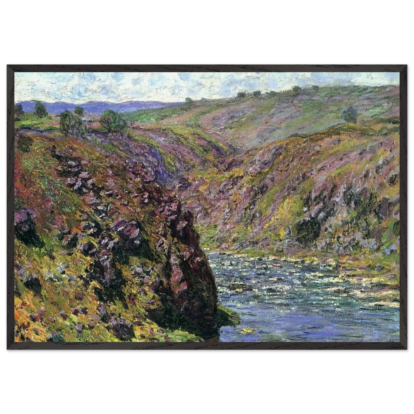 Valley of the Creuse Sunlight Effect - claude monet Framed Art Print – Black Wooden Frame - Default Title - -Framed Art Print