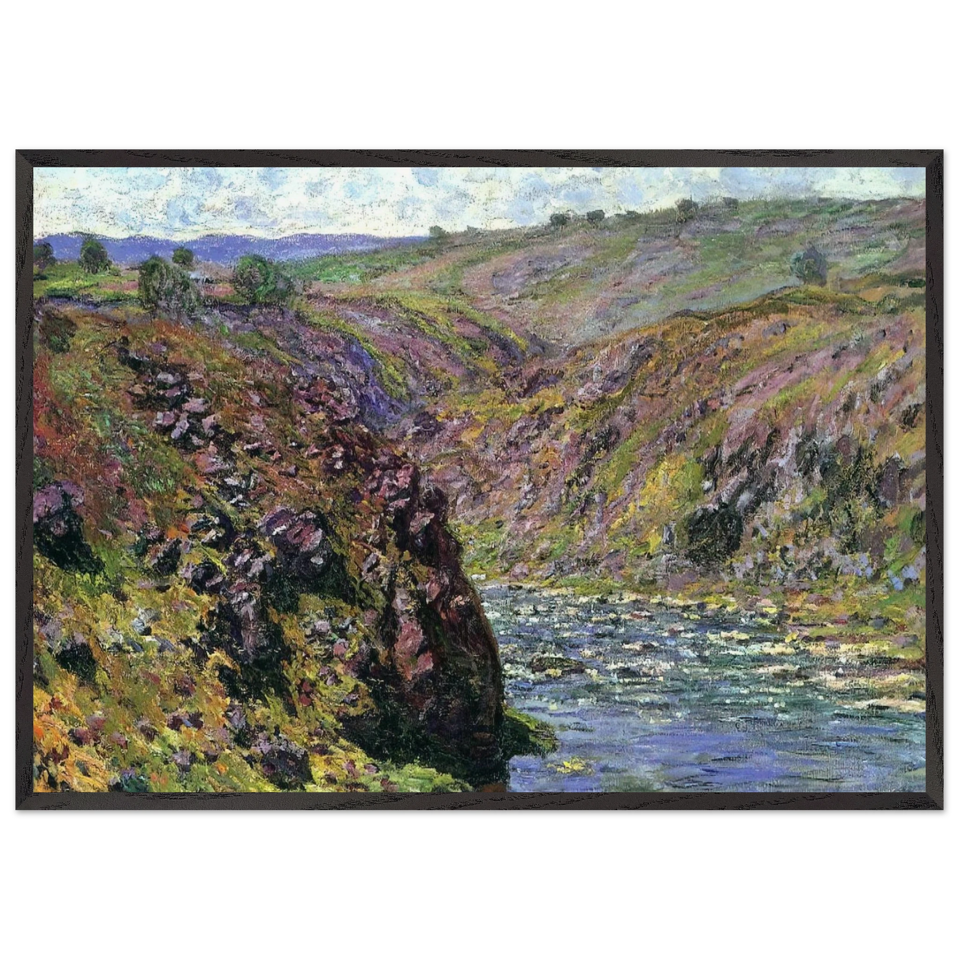 Valley of the Creuse Sunlight Effect - claude monet Framed Art Print – Black Wooden Frame - Default Title - -Framed Art Print