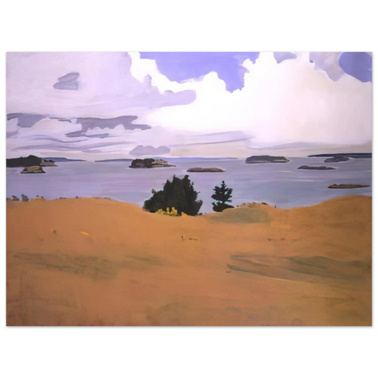 Fairfield Porter - PENOBSCOT BAY WITH YELLOW FIELD 1968 Fine Art Poster - Default Title