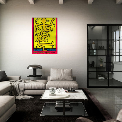 MONTREUX 1983 - Keith Haring Brushed Aluminum Print - 70x100 cm / 28x40 inches | Keith Haring Aluminum Print | Keith Haring Prints