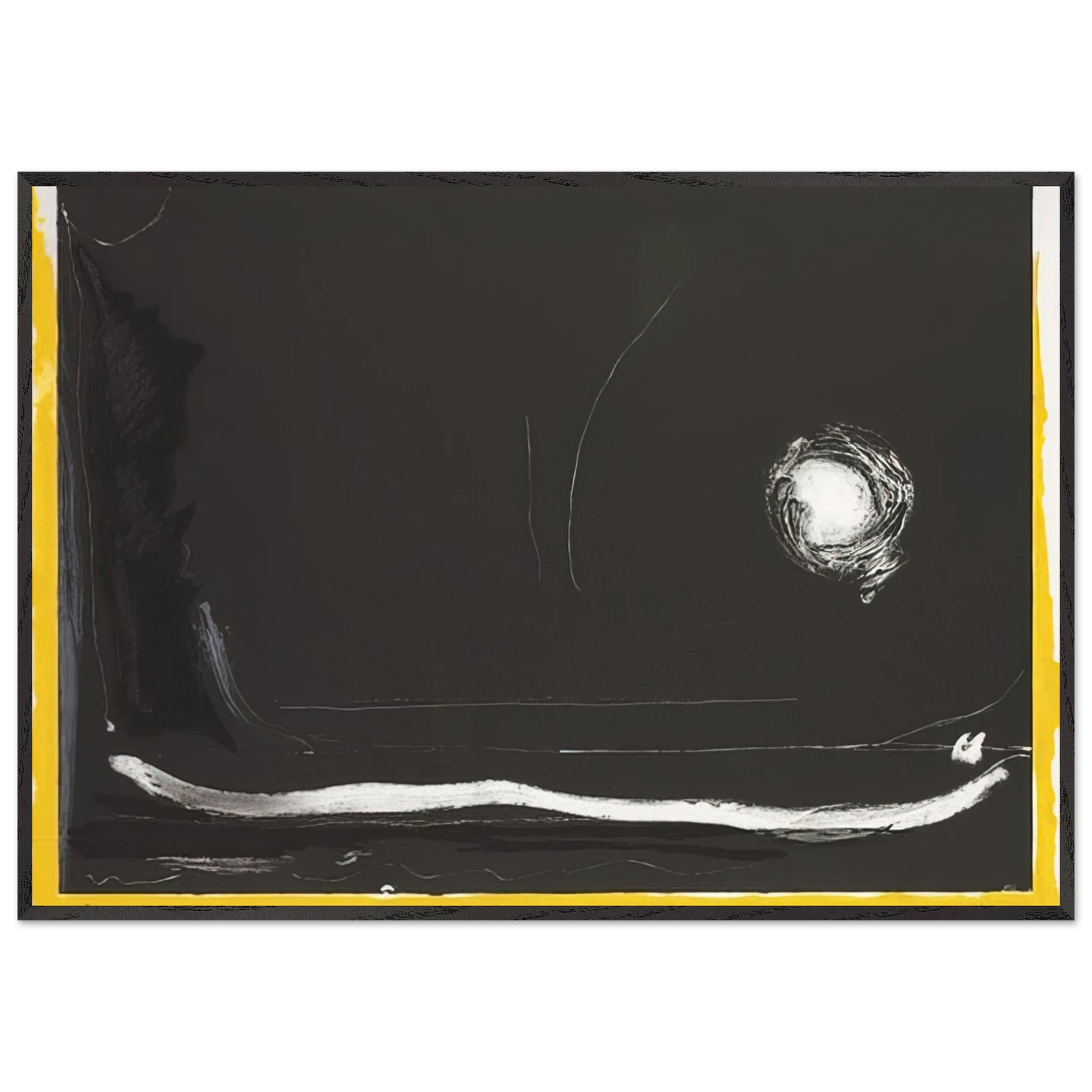 Helen Frankenthaler - Yellow Jack - 1985 Wall art - 30x45 cm / 12x18 Inches - Premium Wooden Framed Poster With Fine Art Paper - Black frame