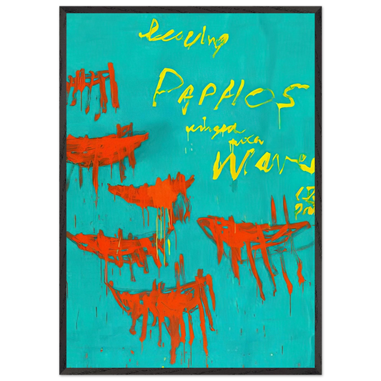 Leaving Paphos Ringed With Waves V - Cy Twombly Framed Art Print – Black Wooden Frame - Default Title - -Framed Art Print