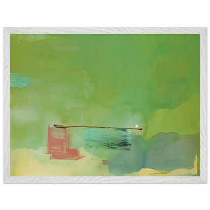 Helen Frankenthaler - Springscape - 1975 Wall art - 13x18 cm / 5x7 inches - Premium Wooden Framed Poster With Fine Art Paper-canvas - White frame