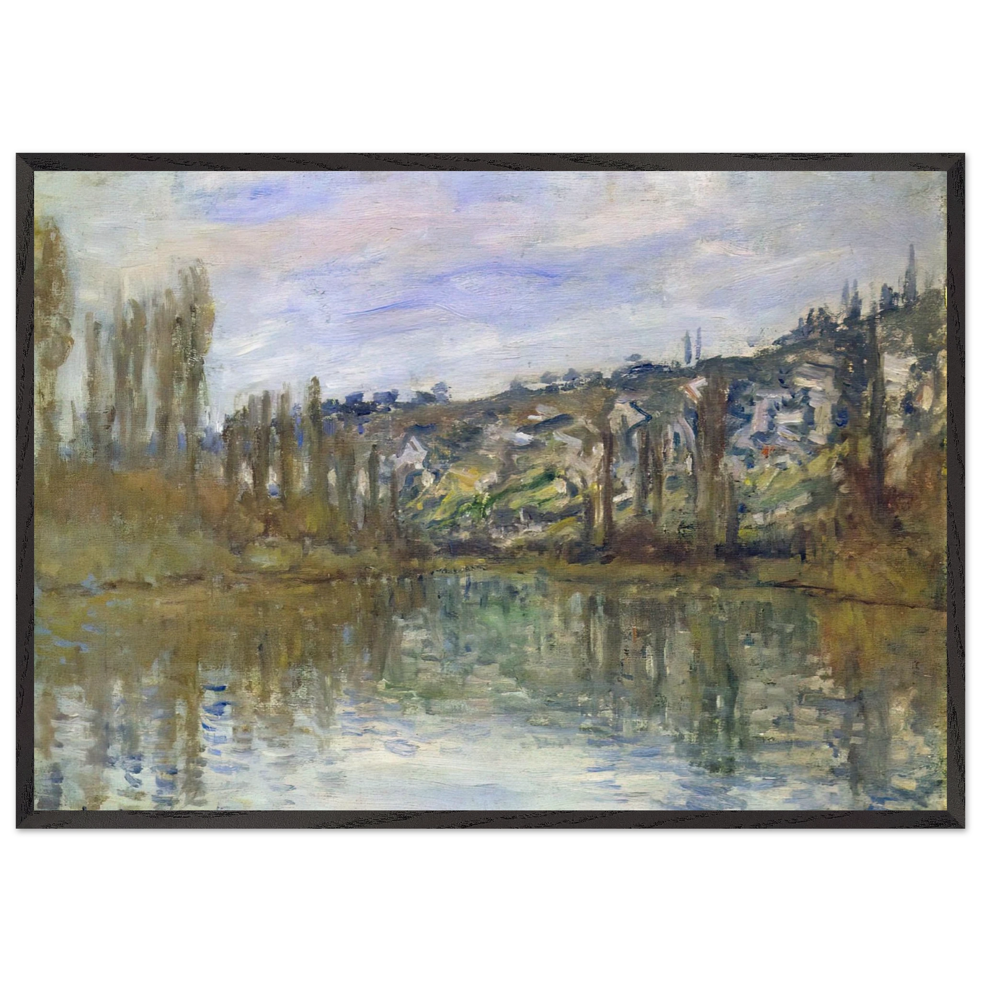 The Seine near Vetheuil - claude monet Framed Art Print – Black Wooden Frame - Default Title - -Framed Art Print