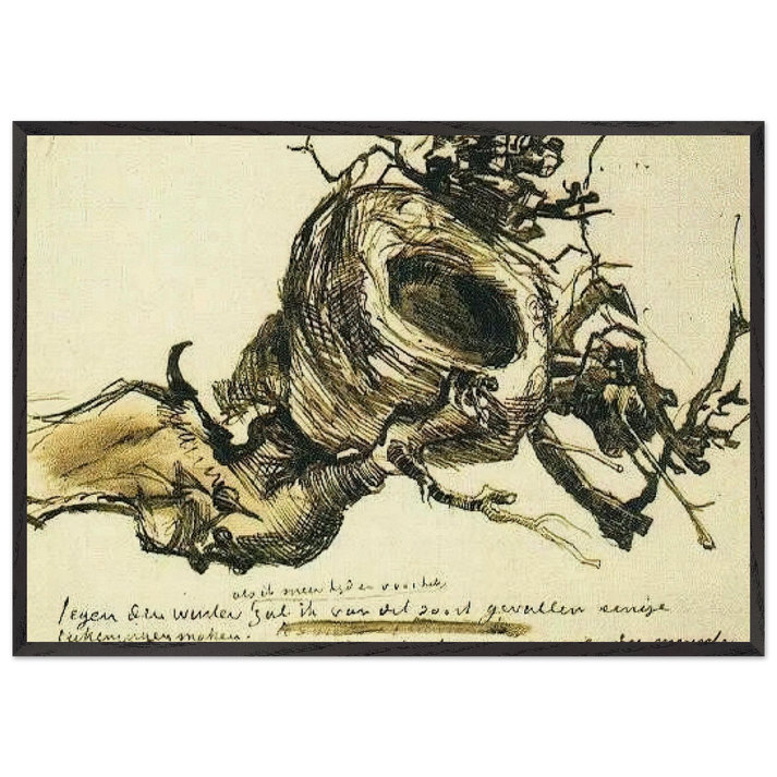 Birds Nest - Vincent van Gogh 70x100 cm / 28x40 inches Framed Art Print – Black Wooden Frame