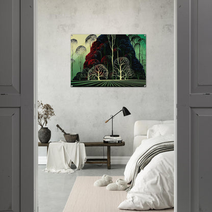 Eucalyptus Forest - Eyvind Earle Acrylic Print - 70x100 cm / 28x40″ inches | Eyvind Earle Wall Art | Eyvind Earle Prints