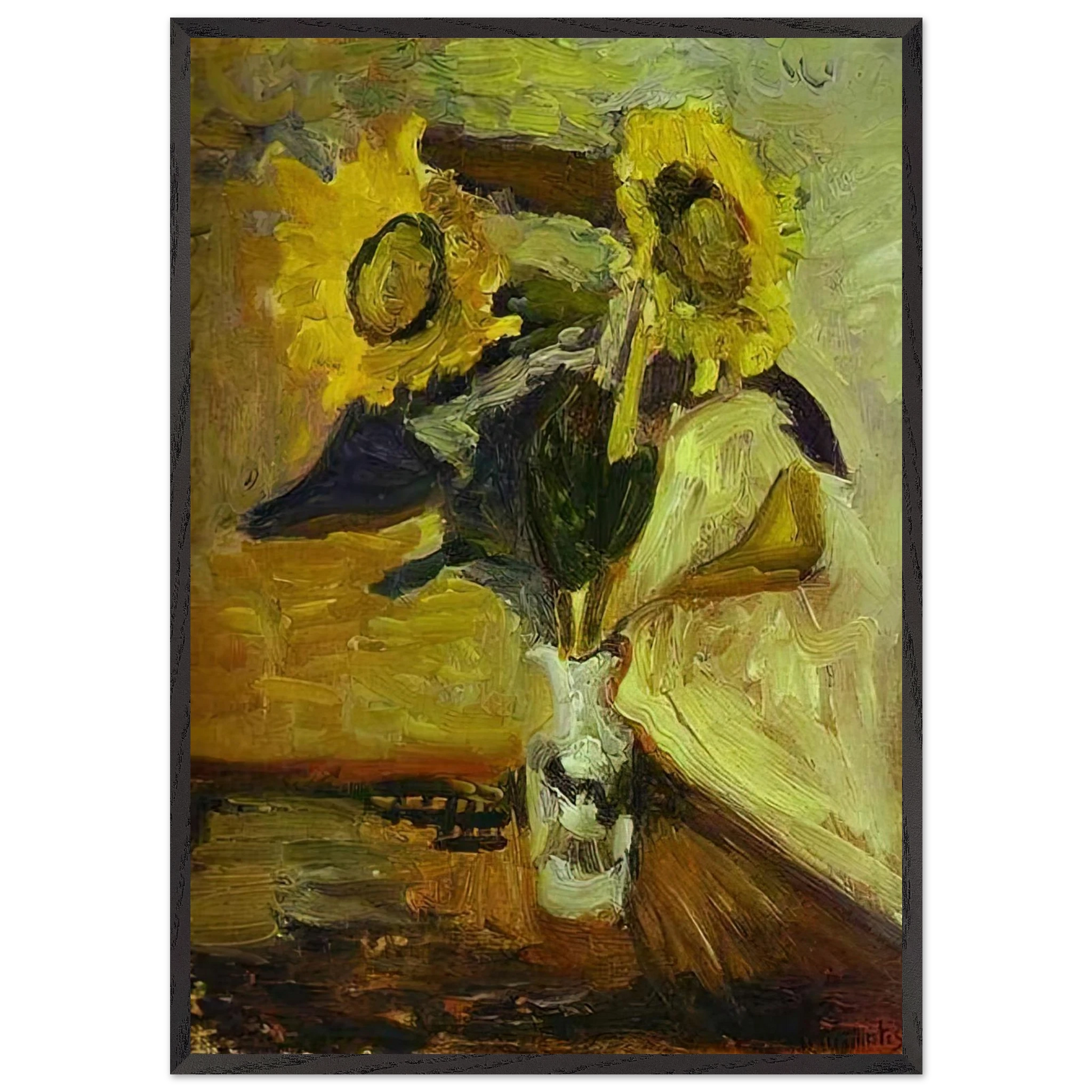 VASE OF SUNFLOWERS 1898 - Henri Matisse Framed Art Print – Black Wooden Frame - Default Title - -Framed Art Print