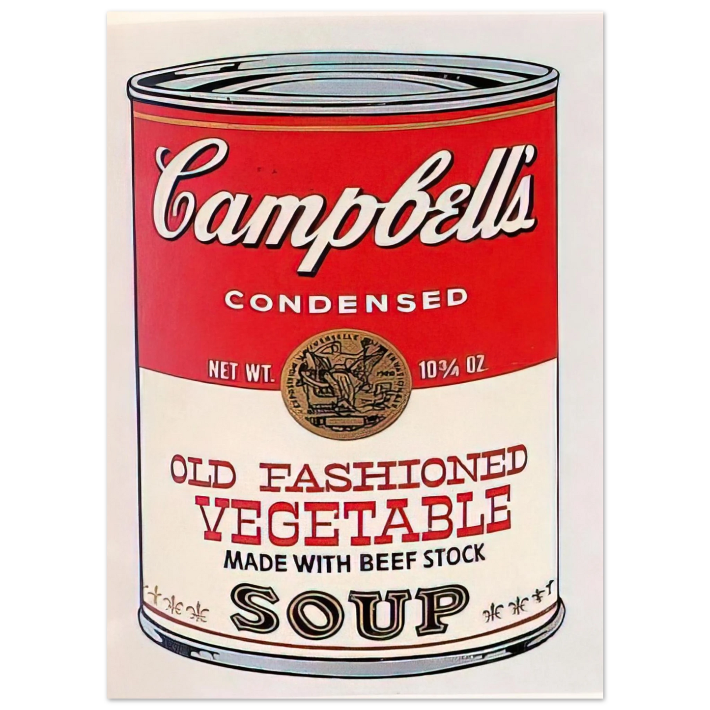 Andy Warhol - Campbell's Soup Can  Old Fashioned Vegetable  Fine Art Poster - 75x100 cm / 30x40 inches