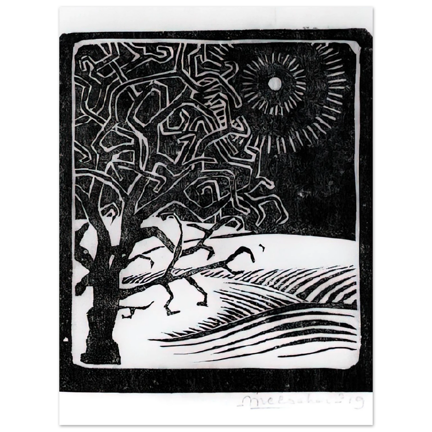 MC Escher - THE BORGER OAK Wall Art - 21x29.7 cm / 8x12" - Fine Art Poster - -