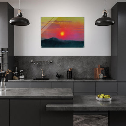 Red sunset - Arkhyp Kuindzhi Acrylic Print - 70x100 cm / 28x40″ inches | Arkhyp Kuindzhi Wall Art | Arkhyp Kuindzhi Prints