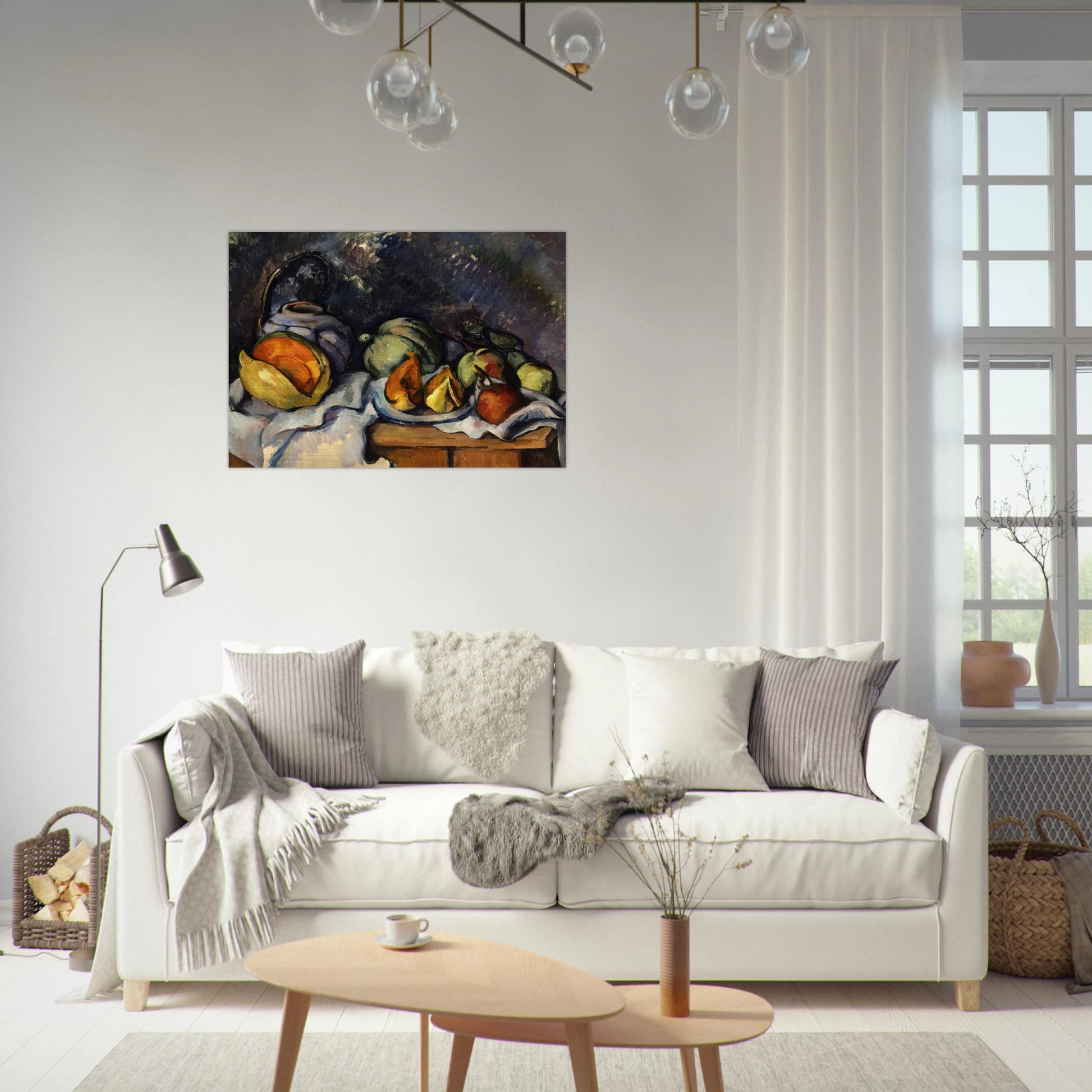 Still Life with Fruit and a Ginger Pot - Paul Cézanne Brushed Aluminum Print - 70x100 cm / 28x40 inches | Paul Cézanne Aluminum Print | Paul Cézanne Prints