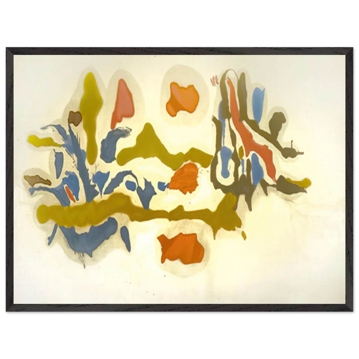 Helen Frankenthaler - Seascape with Dunes - 1962 Wall art - 15x20 cm / 6x8 inches - Premium Wooden Framed Poster With Fine Art Paper - Black frame