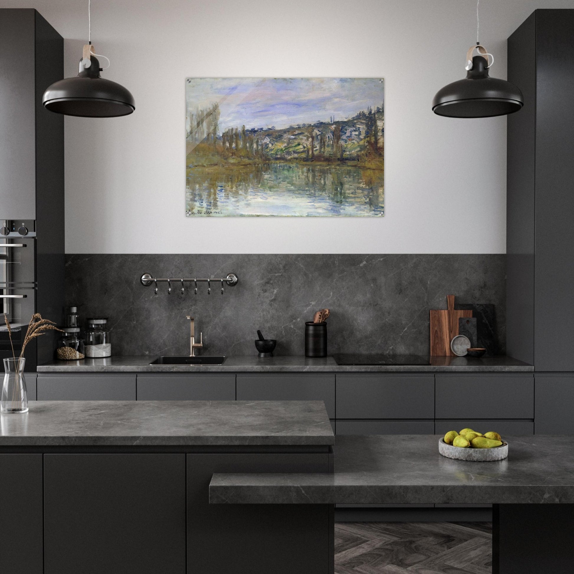 The Seine near Vetheuil - claude monet Acrylic Print - 70x100 cm / 28x40″ inches