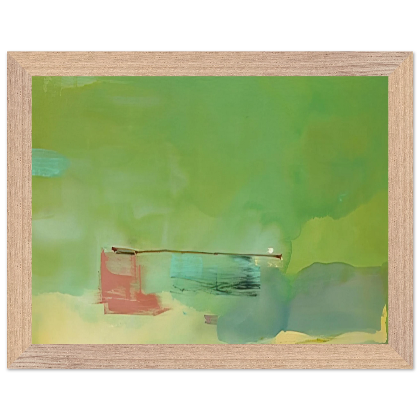 Helen Frankenthaler - Springscape - 1975 Wall art - A1 (59.4 x 84.1  cm) - Premium Wooden Framed Poster With Fine Art Paper - White frame