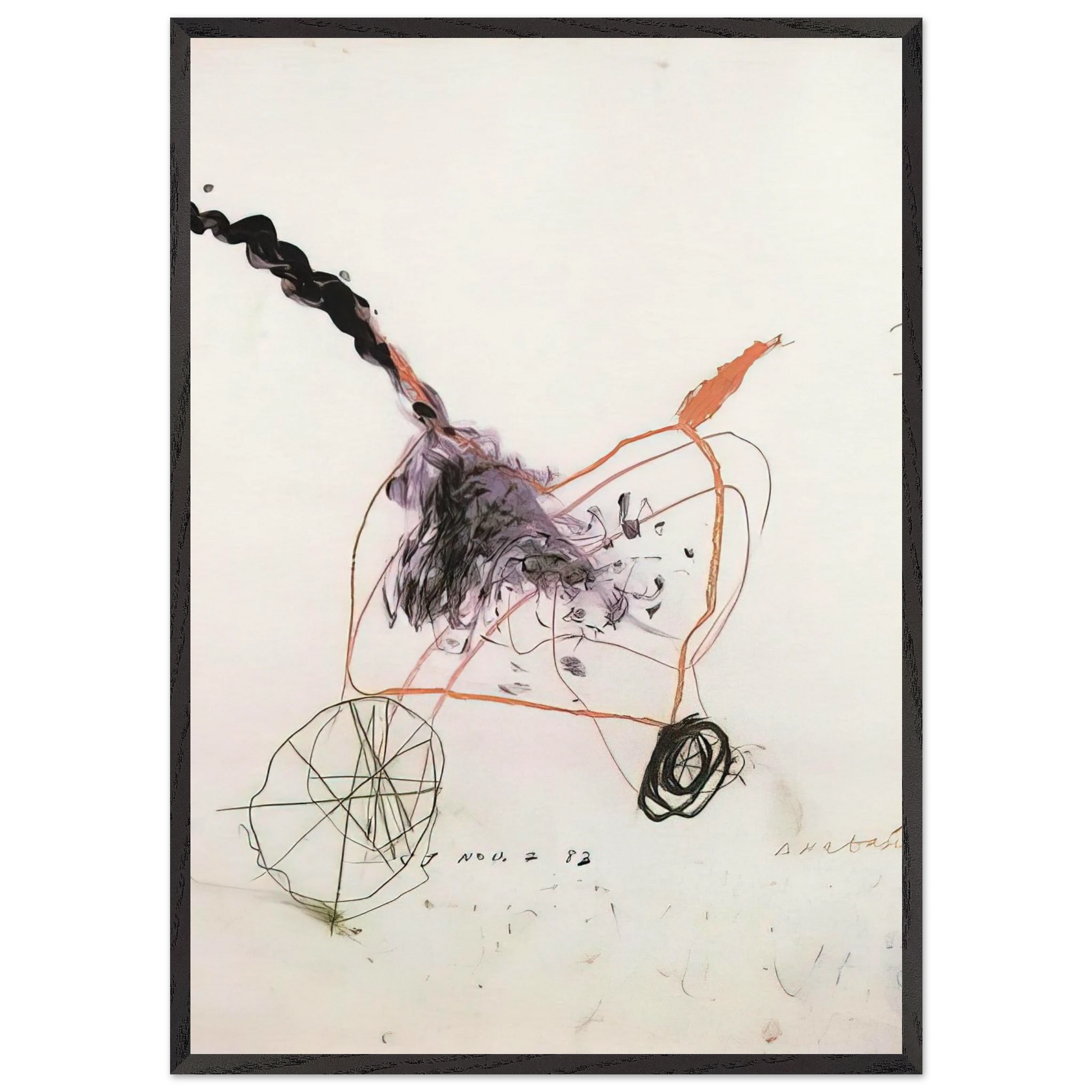 Anabasis - Cy Twombly Framed Art Print – Black Wooden Frame - Default Title - -Framed Art Print