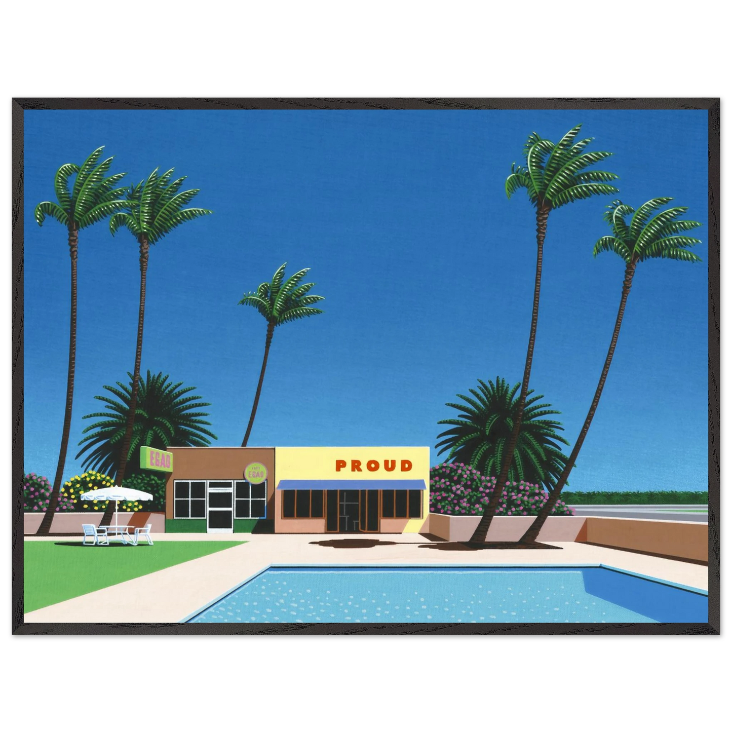 Hiroshi Nagai - Proud Funk Wall Art - 60x80 cm / 24x32 inches - Premium Wooden Framed Poster With Fine Art Paper - Black frame