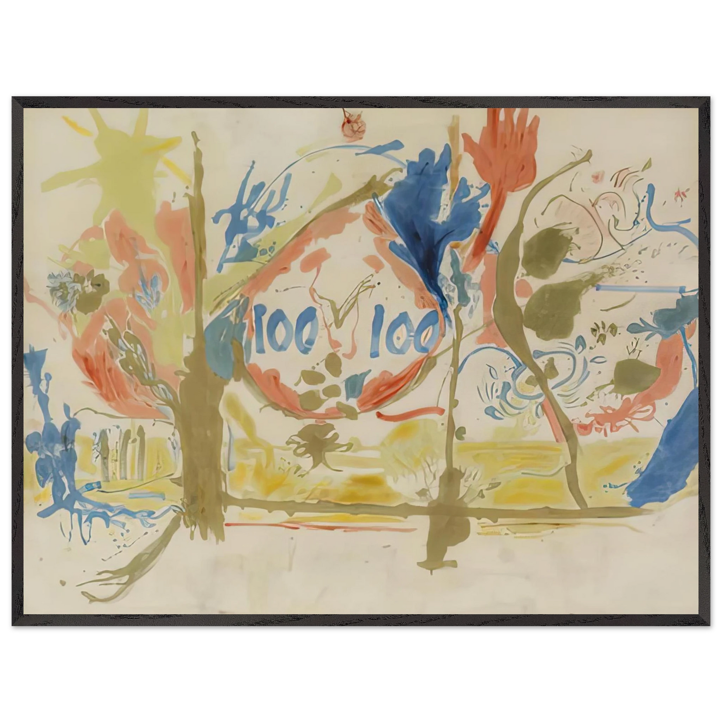 Helen Frankenthaler - Eden, 1956- Wall Art - 30x40 cm / 12x16 inches - Premium Wooden Framed Poster With Fine Art Paper - White frame