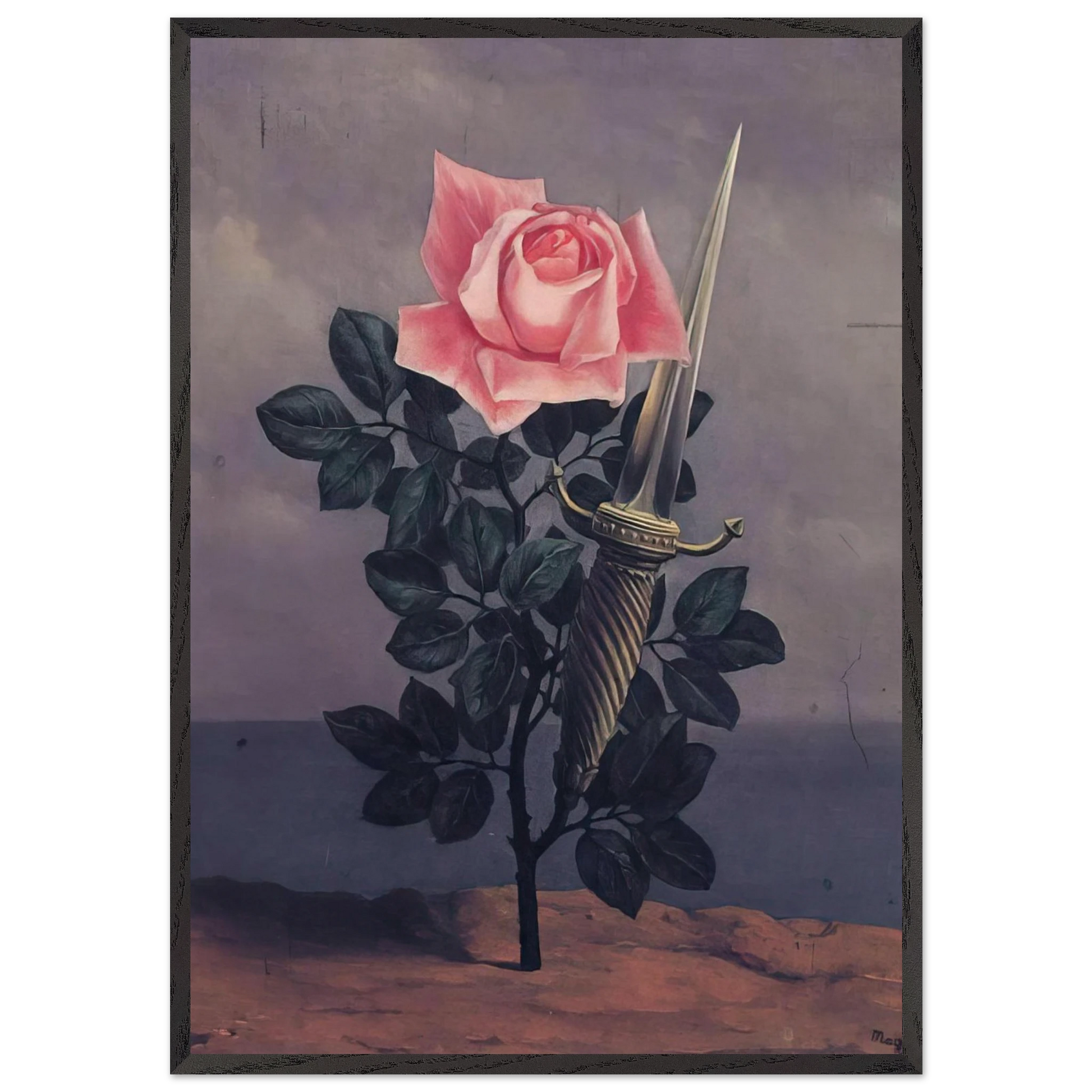 THE BLOW TO THE HEART 1952 - Rene Magritte Framed Art Print – Black Wooden Frame - Default Title - -Framed Art Print