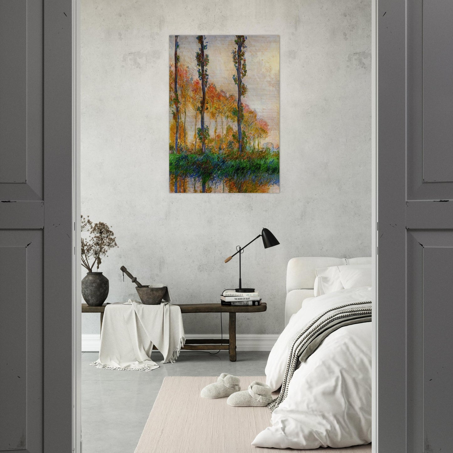 The Three Trees, Autumn - claude monet Brushed Aluminum Print - 70x100 cm / 28x40 inches | claude monet Aluminum Print | claude monet Prints