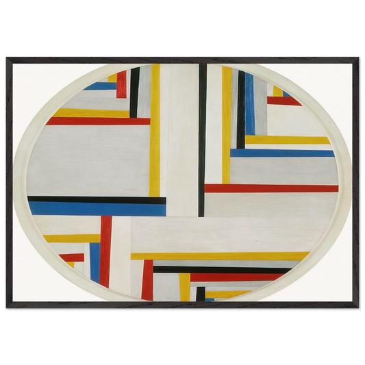 Relational painting Tondo 4 - 1946 - Fritz Glarner Framed Art Print – Black Wooden Frame - Default Title - -Framed Art Print